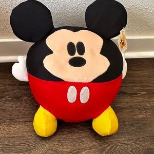 DisneyParks Mickey Mouse Round Squishy Microbead Pillow Plush Stuffed Ball new